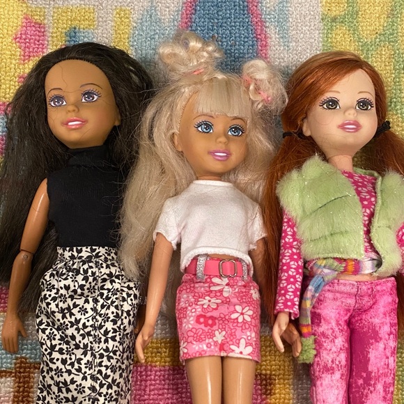 Mattel Barbie Wee 3 Three Friends Dolls 2004 w/ Outfits No Shoes - Picture 2 of 4